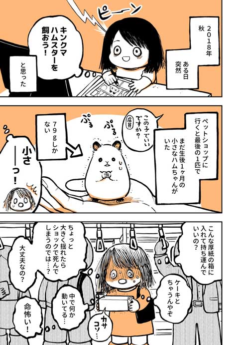 ハムスター 飼ってみて びっくり よじのぼる力 強い 漫画 園田ゆり