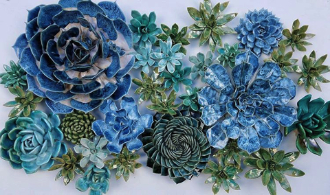 本物のような陶磁器の花