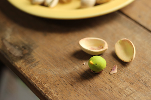 完全に殻を剥がされたピスタピヨ