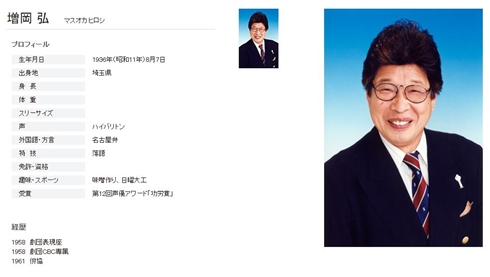 増岡弘 マスオさん ジャムおじさん