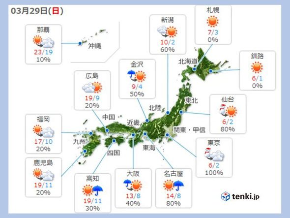 関東周辺　季節外れの大雪