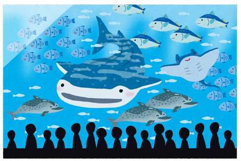 水族館のイラスト