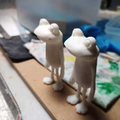 すべてがおしまいになった カエル ソフトクリーム 落とした 置物 レジン ハンドメイド