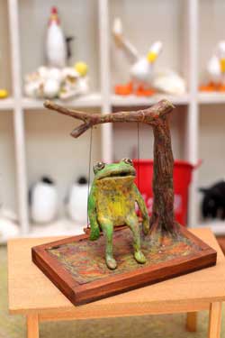 すべてがおしまいになった カエル ソフトクリーム 落とした 置物 レジン ハンドメイド