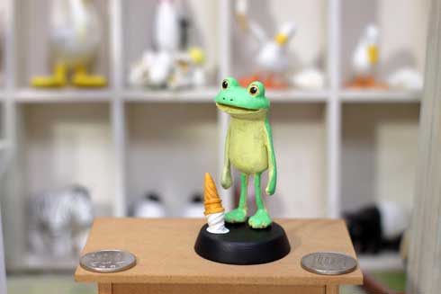 すべてがおしまいになった カエル ソフトクリーム 落とした 置物 レジン ハンドメイド