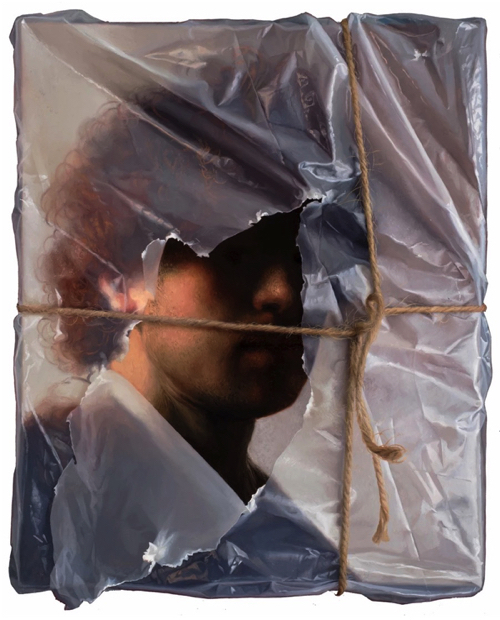 本物のビニールを被せたような絵