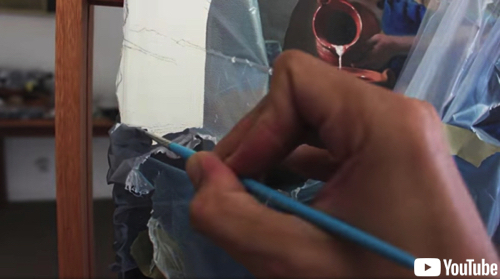 本物のビニールを被せたような絵