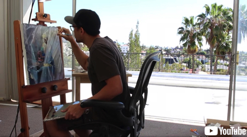 本物のビニールを被せたような絵