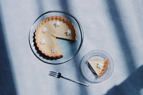 透明なレモンタルトを上から見たところ