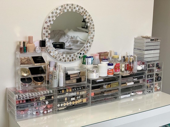 無印良品　収納　ドレッサー Muji無印収納 LEDライト レーヴ一面イス付き