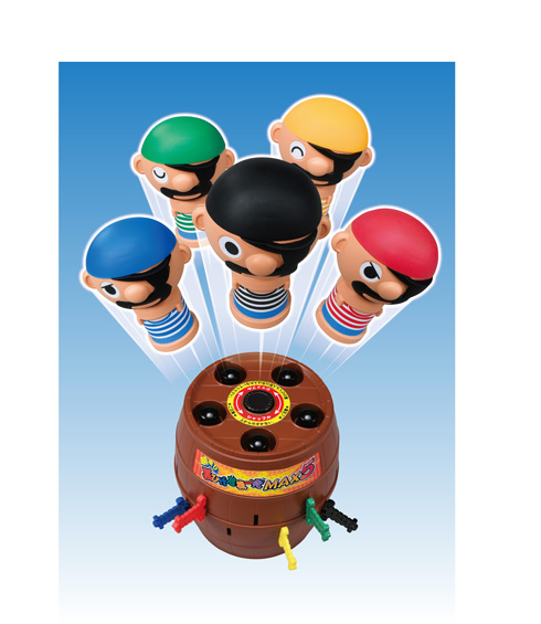 超飛び黒ひげ危機一発MAX5で黒ひげが飛び出すところ