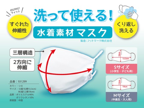 水着の生地でできたマスク