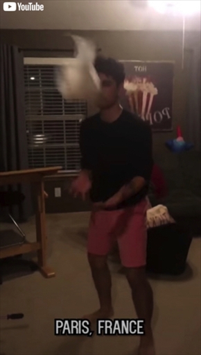 トイレットペーパーのトス