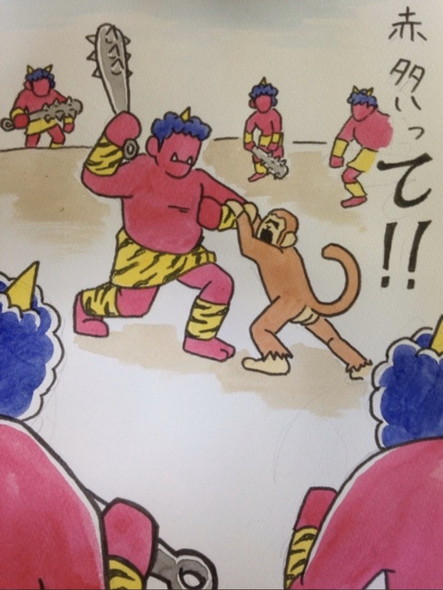 桃太郎 多分あったシーン 山形尚平 鬼 きびだんご キジ 猿 犬