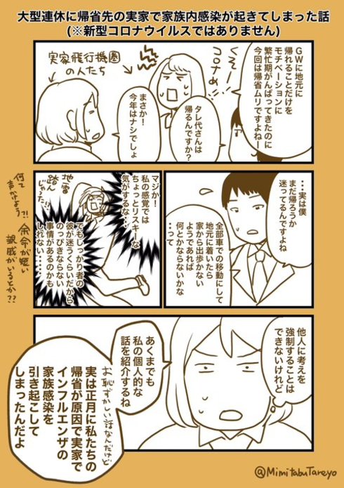 大型連休に帰省先の実家で家族間感染が起きてしまった話01