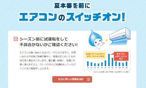 エアコンのスイッチオン