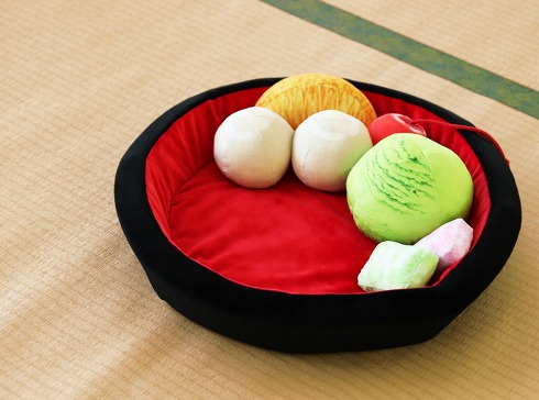 あんみつにゃんこクッション