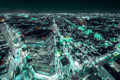 名古屋 攻殻機動隊 夜景 写真