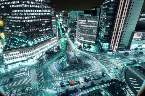 名古屋 攻殻機動隊 夜景 写真