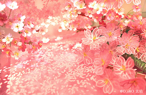 弘前さくらを表現した立体切り絵がきれい　「お花見これでいい」「すごくきれい」など感動の声