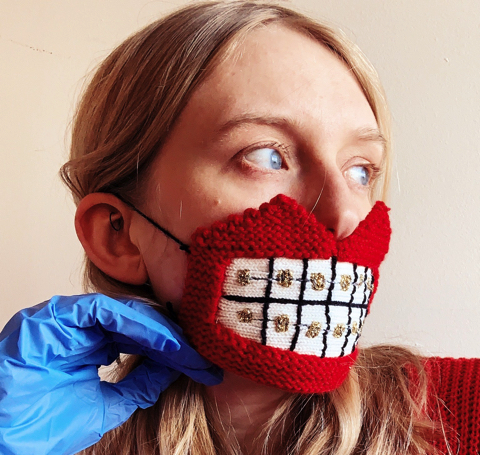 編み物のマスク