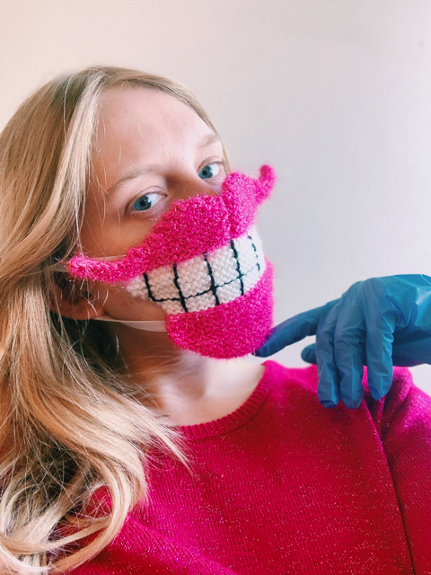 編み物のマスク