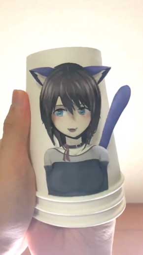 紙コップ 工作 動く女の子 人力Live2D しんらしんげ