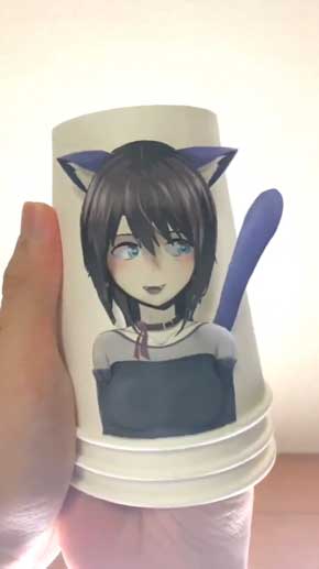 紙コップ 工作 動く女の子 人力Live2D しんらしんげ