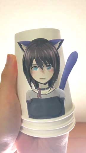紙コップ 工作 動く女の子 人力Live2D しんらしんげ