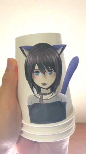 紙コップ 工作 動く女の子 人力Live2D しんらしんげ