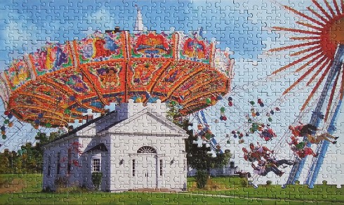 「鉄の馬」やダ・ヴィンチとゴッホの融合　別々のジグソーパズルで作られたシュールアート作品