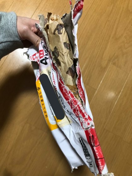 レターパックプラスがボロボロの状態で郵便受けに入ってた