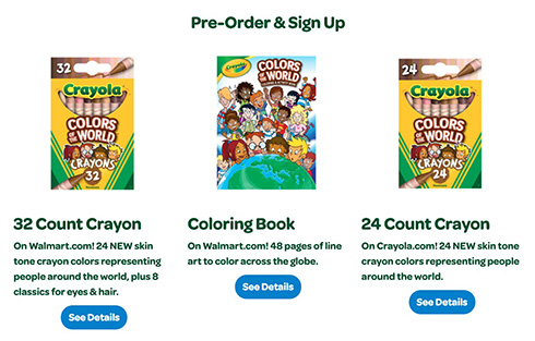 米クレヨラが24色の肌色クレヨンを発売　10種類のアーモンド色など区別しやすい色名を採用