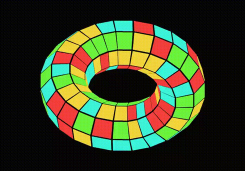 メビウスルービックキューブがばらけているところ