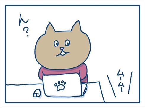 ここで食べたいと主張する猫ちゃん