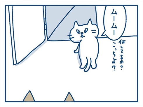 ここで食べたいと主張する猫ちゃん