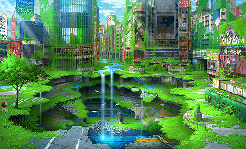 廃墟となった新国立競技場や緑化した新宿駅　東京幻想さんの作品集が書籍化