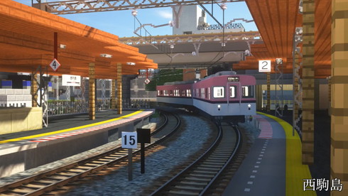 Minecraft 架空鉄道 走行シーン