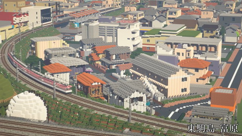Minecraft 架空鉄道 走行シーン