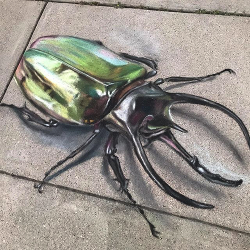 リアルなチョークアート