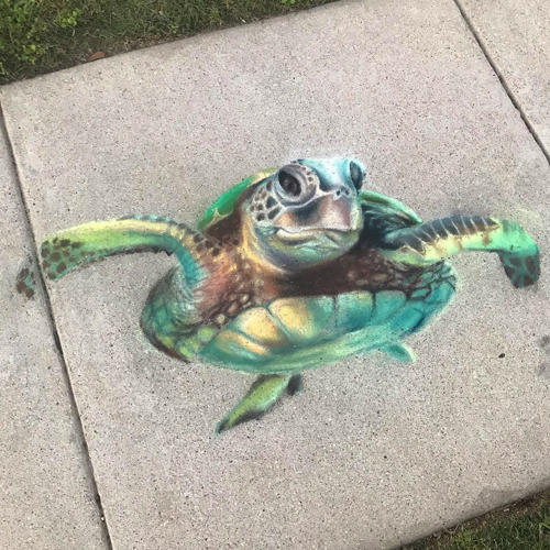 リアルなチョークアート