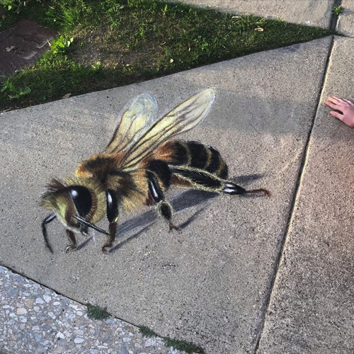 リアルなチョークアート