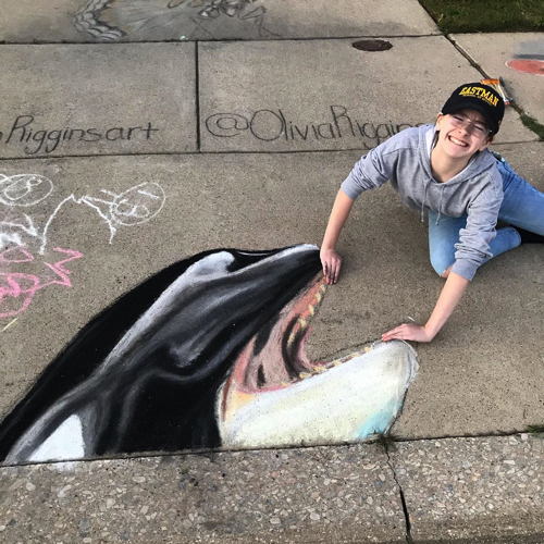 リアルなチョークアート