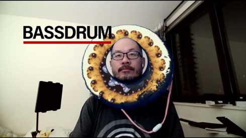 Zoom ミーティング 青い 浮き輪 活用 背景 合成