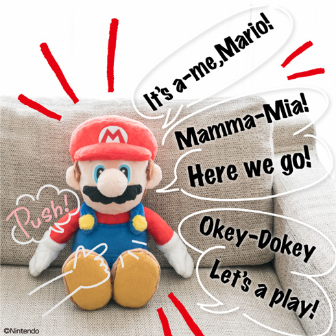 マリオのおしゃべりぬいぐるみが喋っている様子