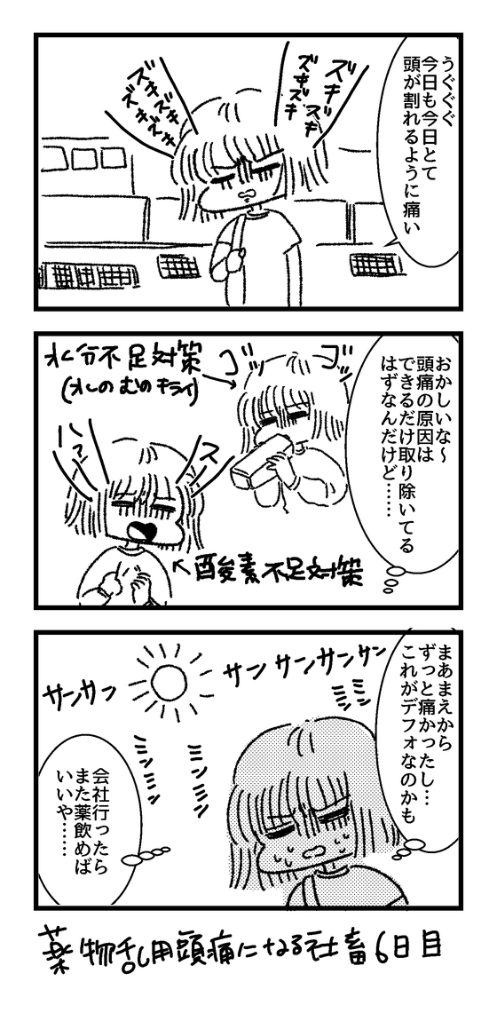 薬物乱用頭痛になる社畜 漫画
