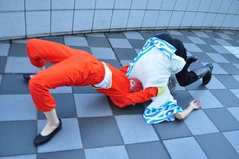 銀魂 コスプレ お父さん お母さん 出会った日 写真 夫婦 プロレス