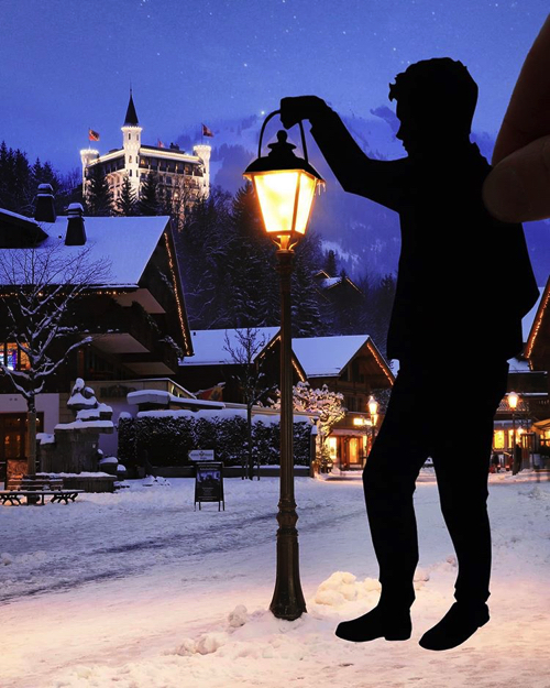 切り絵によって風景が様変わり