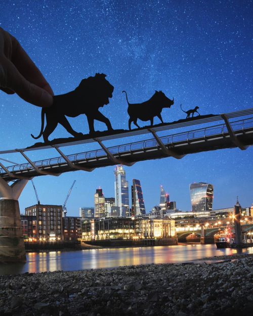 切り絵によって風景が様変わり