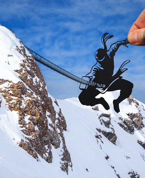 切り絵によって風景が様変わり